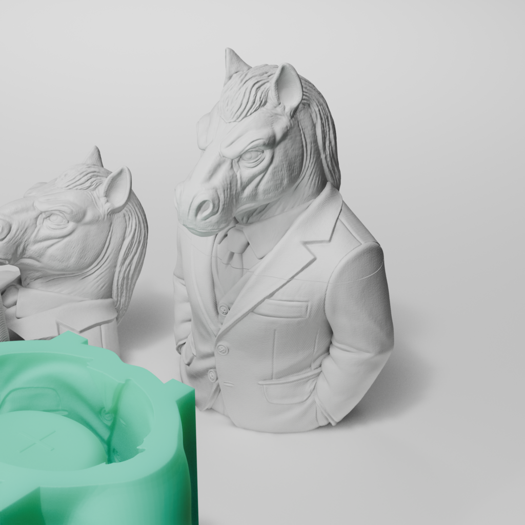 Forma silikonowa Koń Gentleman 3D i niewykończone odlewy
