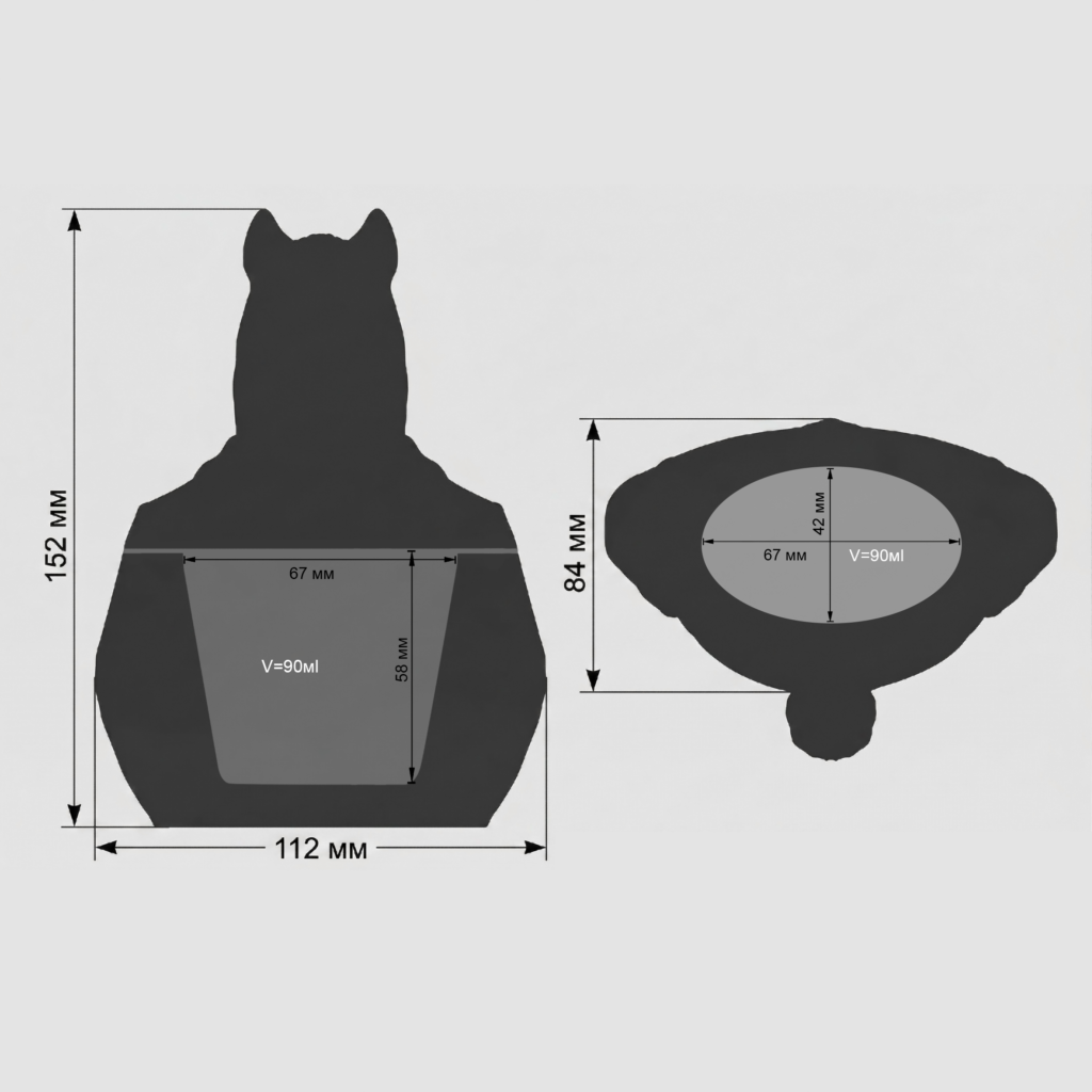 Wymiary formy silikonowej Koń Gentleman 3D świecznik organizer